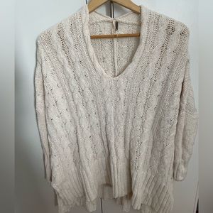 Free People - off white cable knit sweater